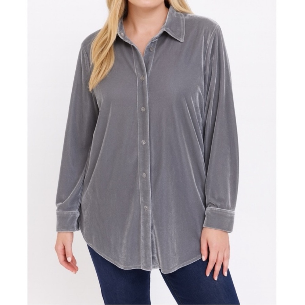 Soft Surroundings velvet boyfriend tunic shirt womens M
Forest whimsigoth boho